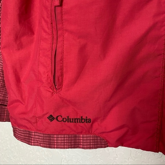 Columbia Colorblock Red Rain Waterproof Windbreaker seamseal hooded Jacket Sz L - Picture 3 of 12